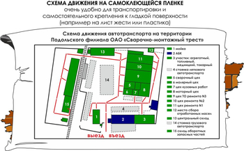 Схема движения (тип d, 2х1 метр, пленка) - Охрана труда на строительных площадках - Схемы движения - ohrana.inoy.org